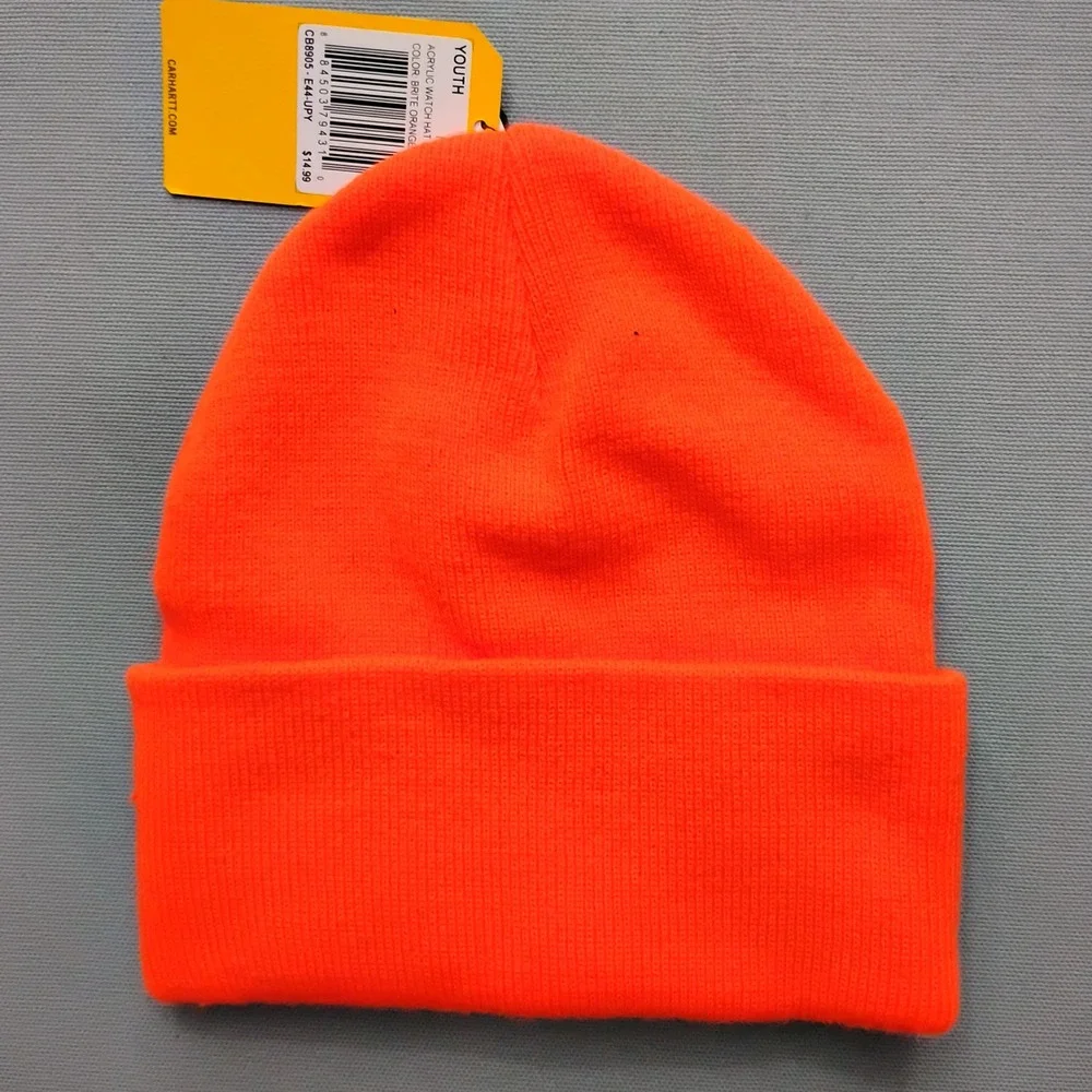 Carhartt Kids Youth Acrylic Watch Hat Beanie‎ Brite Hunter Orange
